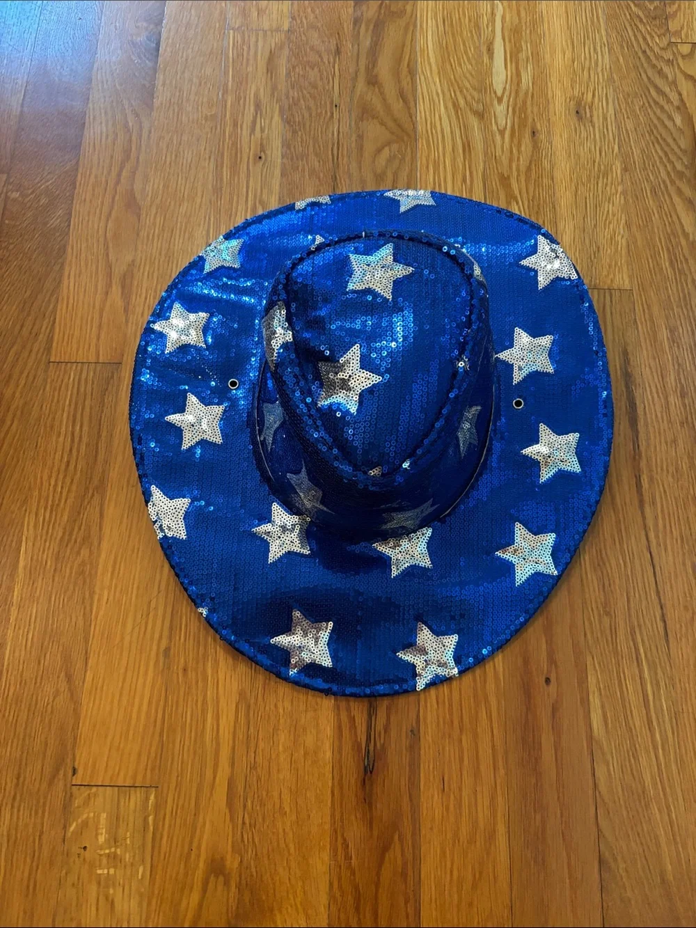 Women's Blue Sequin Star Cowboy Hat